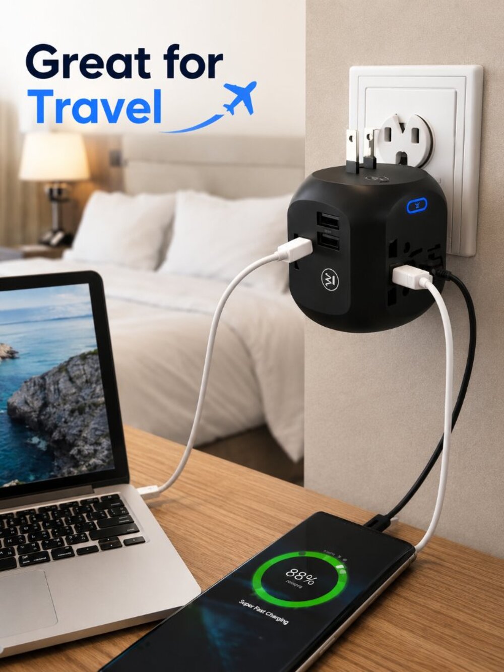 Westinghouse USB Universal Travel Adapter-New In Box